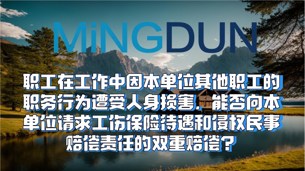 职工在工作中因本单位其他职工的职务行为遭受人身损害，能否向本单位请求工伤保险待遇和侵权民事赔偿责任的双重赔偿？